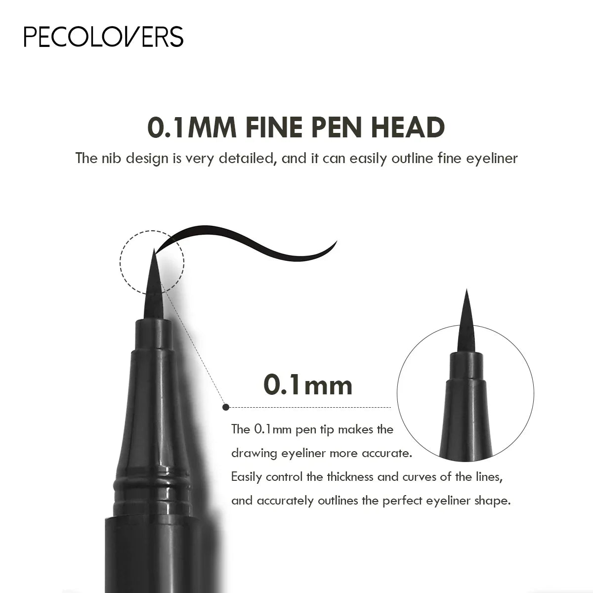 5PCS/Set Smooth Liquid Eyeliner Pen, Waterproof, Long-lasting Makeup, Black, Ultra-fine Pen Tip,Create A Charming Eye Makeup